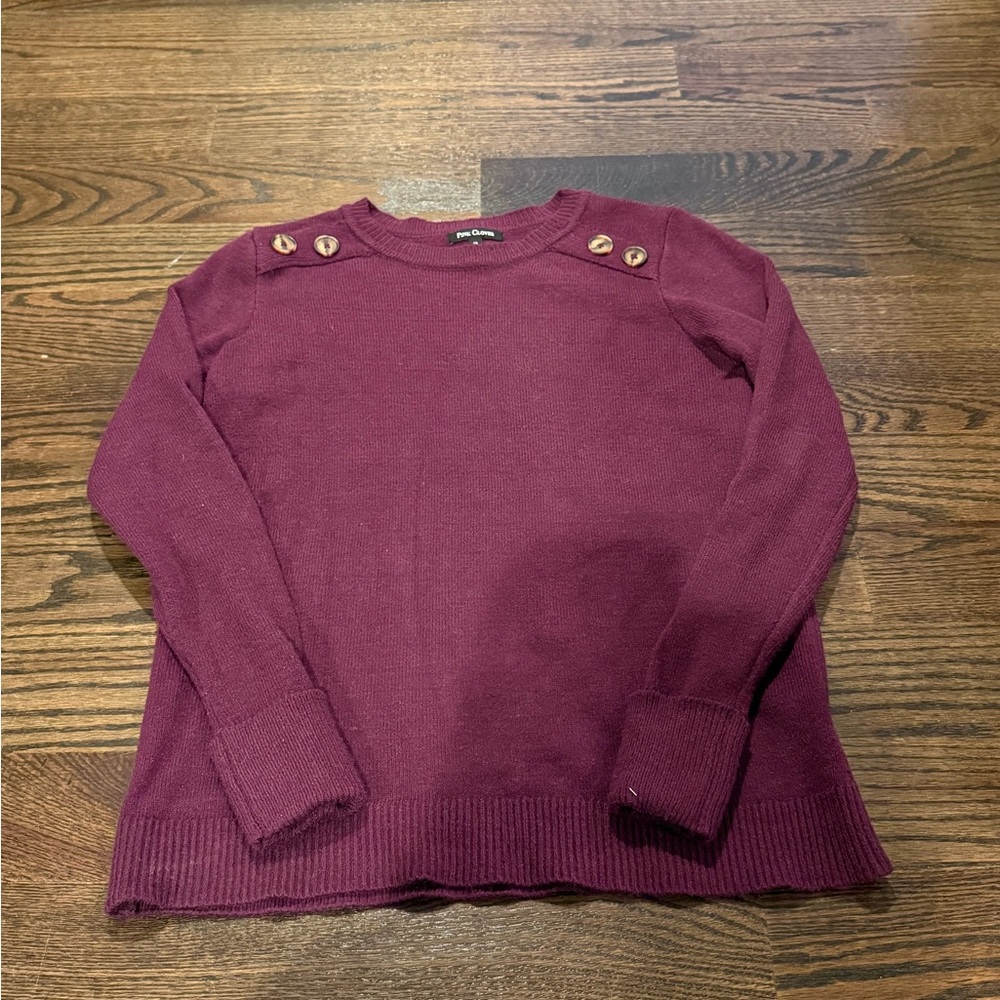 Pink Clover Women's Crew Neck Sweater - Purple
